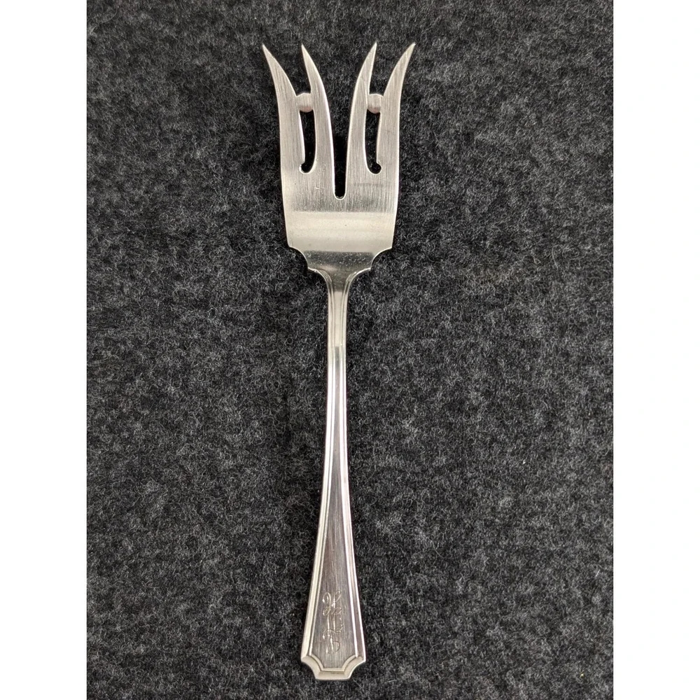 Durgin Gorham Fairfax Sterling Silver Serving Fork Monogram HML 1910 6 Inch 30g